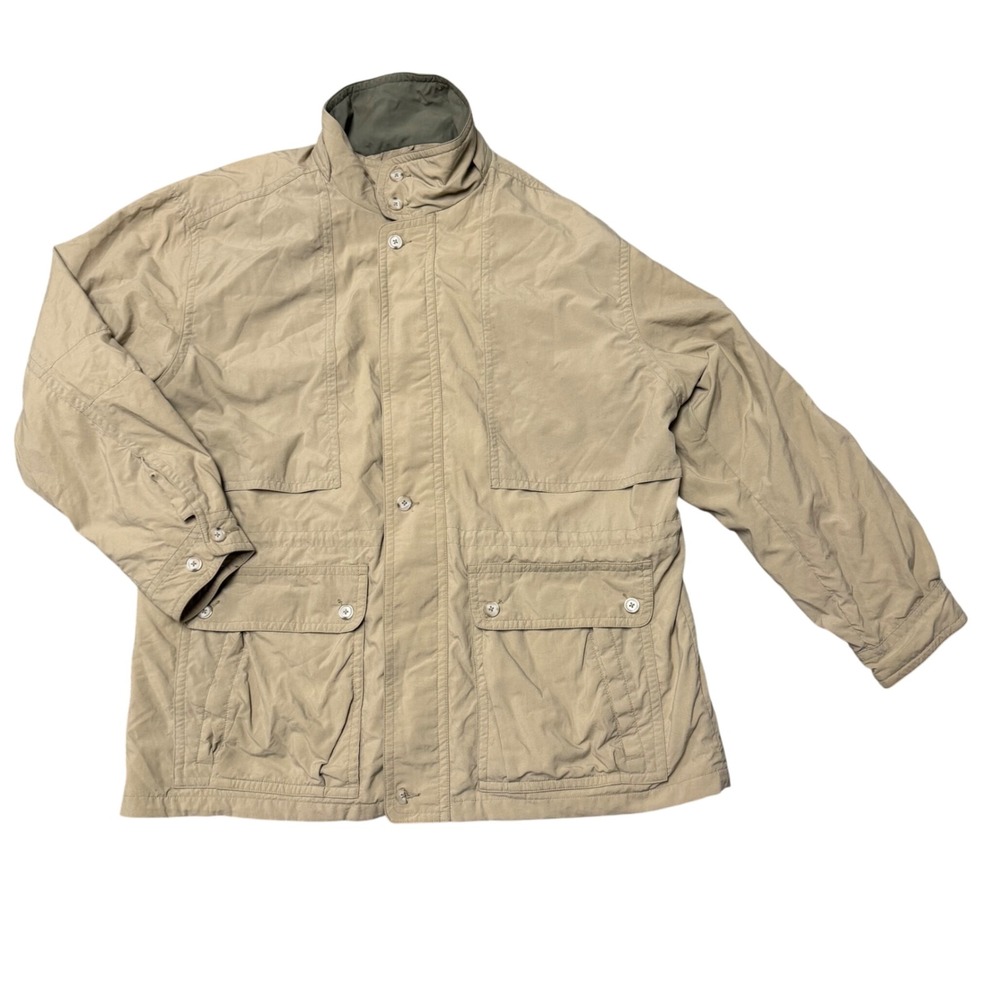 LL Bean Gore-Tex Field Jacket Mens XL Tan Khaki Vintage Utility Hiking Coat